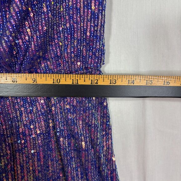 Shein Sequin Cowl Neck Spaghetti Strap Dress Womens S Lavender Glam Retro NWOT - Picture 5 of 9